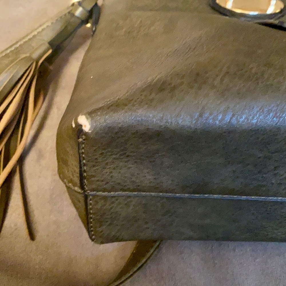 Crossbody Vegan Leather Purse Dark Olive Green - Picture 12 of 16